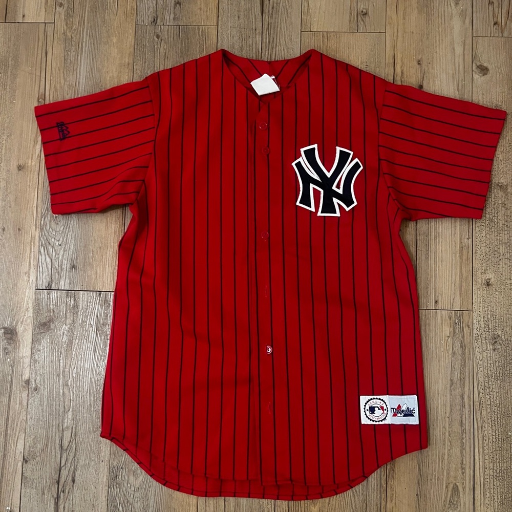 New York Yankees Red Pinstripe Jersey